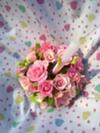 pink roses and lily center piece