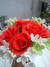 red cold porcerlain roses