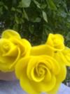 yellow cold porcelain roses